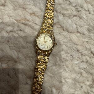 Gold-Tone Solitaire Watch | Classic Minimalist Bracelet Watch